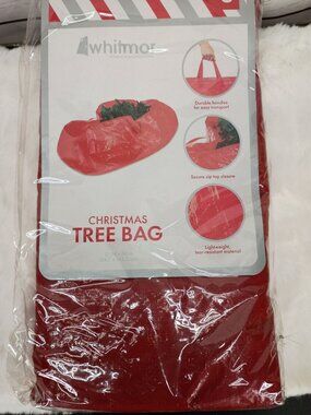 Whitmor Christmas Tree Storage Bag Red Lightweight Tear-Resistant Material Durab